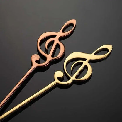 Musical note tea spoon with tea cup