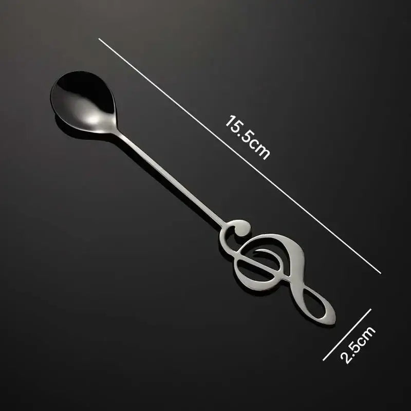 Silver musical note tea spoon