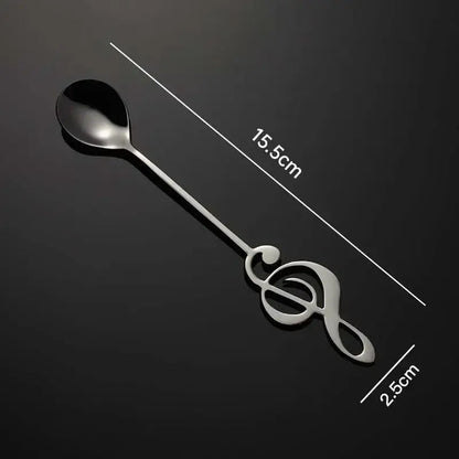 Silver musical note tea spoon
