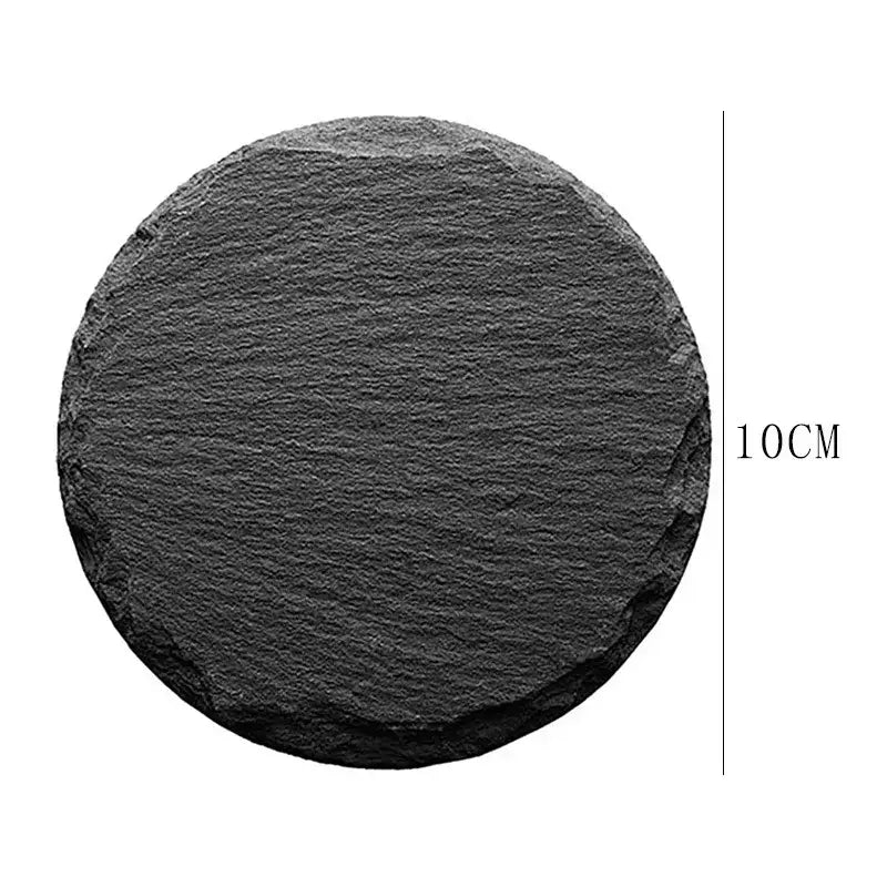 Round slate coaster for glasses