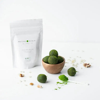 Matcha green tea powder close up showing fine texture