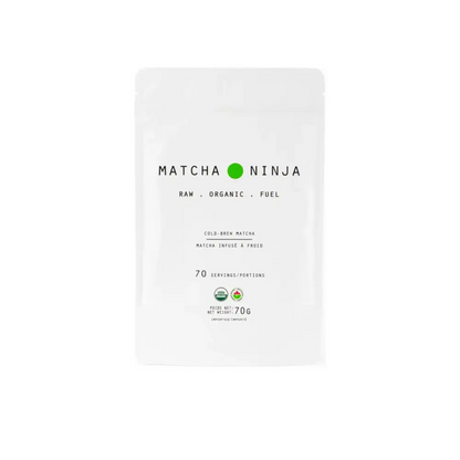 Matcha green tea powder in a jar with a lid