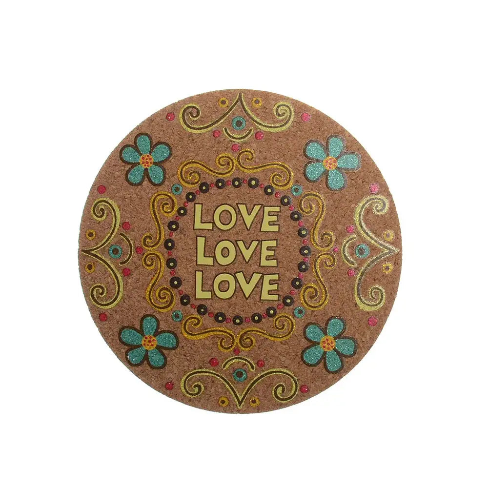 Close up of cork texture on tea coaster