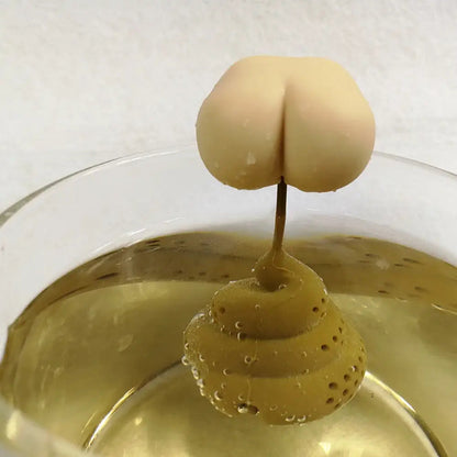 Funny poop-shaped silicone infuser for loose leaf tea, front view