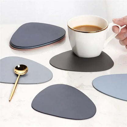 Oval coaster for tea cups in gray