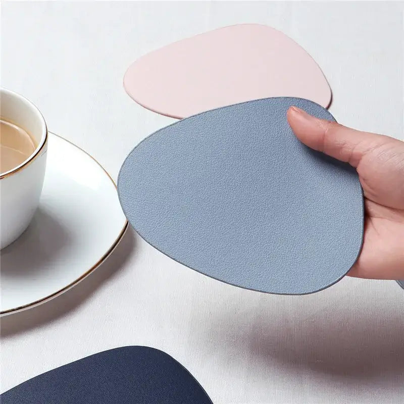 Oval coaster for tea cups in dark brown