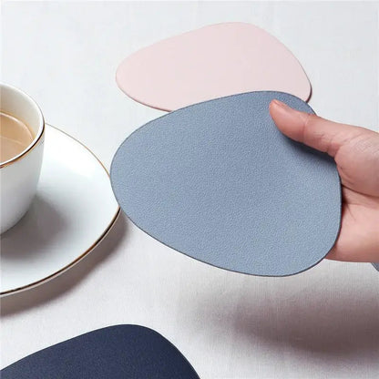 Oval coaster for tea cups in dark brown