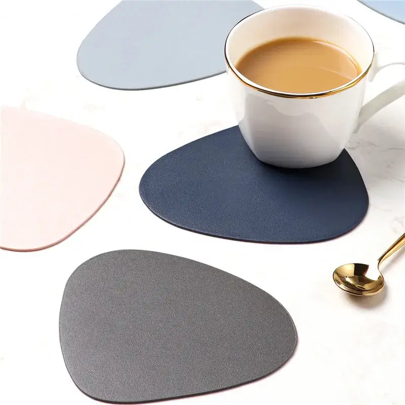 Oval coaster for tea cups in dark gray