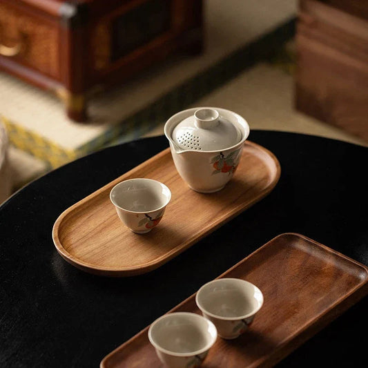 Oval Wooden Serving Tray - view 2