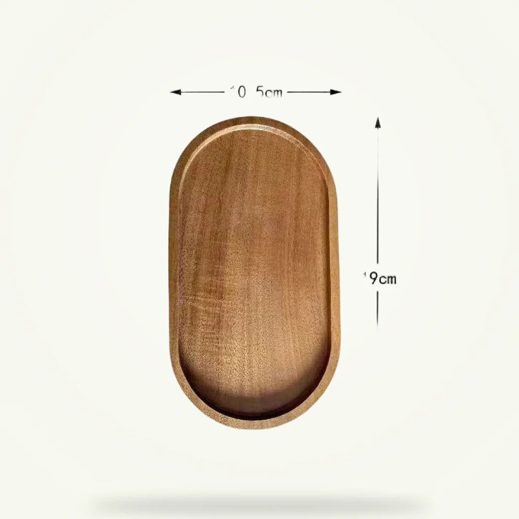 Oval Wooden Serving Tray, product photo on a plain background