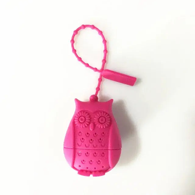 Rose pink owl tea strainer for tea lovers