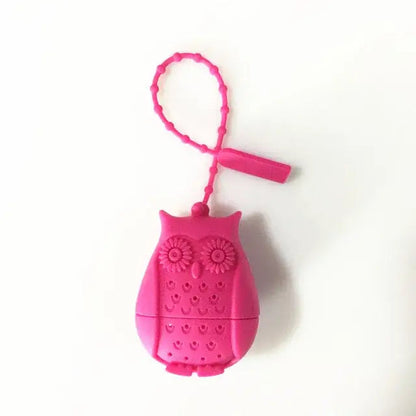Rose pink owl tea strainer for tea lovers