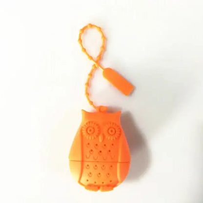 Orange owl tea infuser with steam