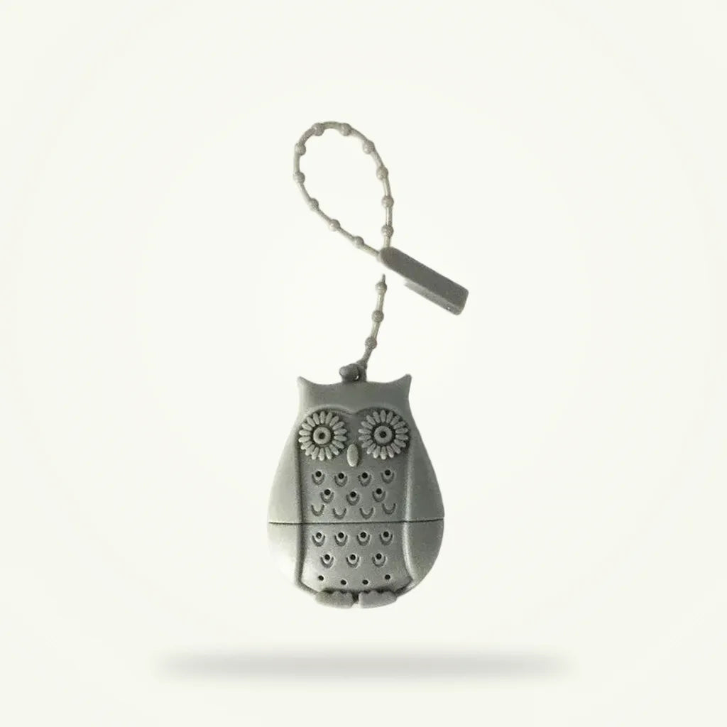 Owl Tea Infuser - Cute Silicone Tea Strainer for Loose Leaf Tea, product photo on a plain background
