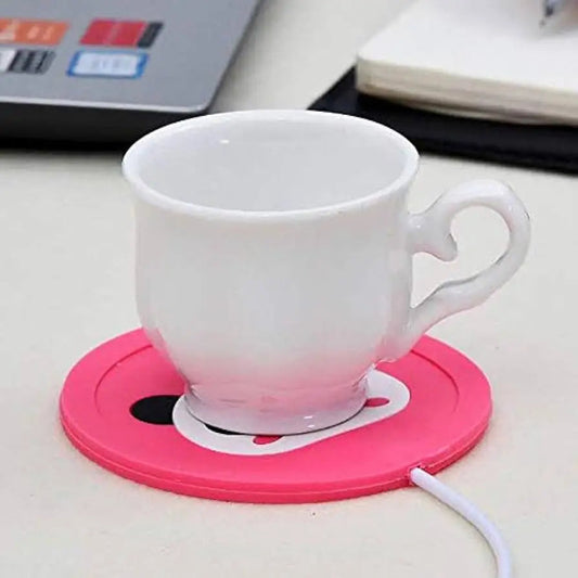 Close up of panda mug warmer with USB cable
