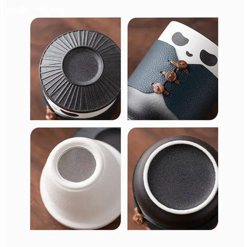 Cute ceramic panda tea infuser with loose leaf tea