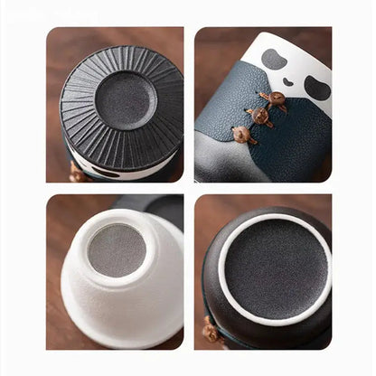 Cute ceramic panda tea infuser with loose leaf tea