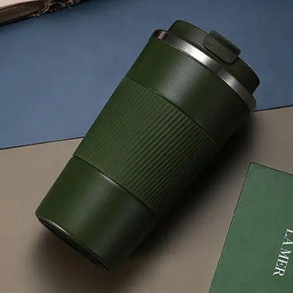 Green insulated thermos 380ml for loose-leaf tea or coffee, Granny Lulu