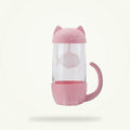 Pink Cat Glass Tea Cup with Infuser, 300 ml BPA-Free