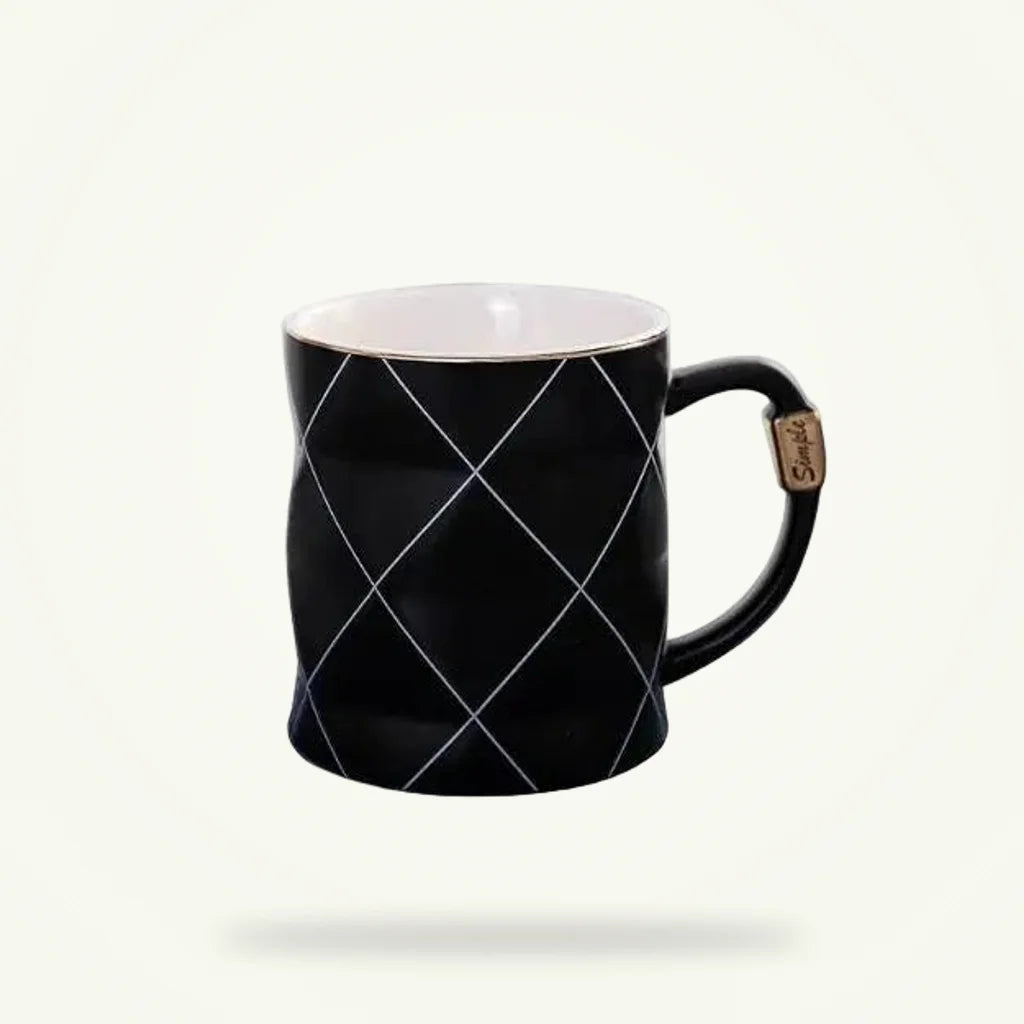 Polygon Tea Cup, Modern Ceramic Tea Mug by Granny Lulu, product photo on a plain background