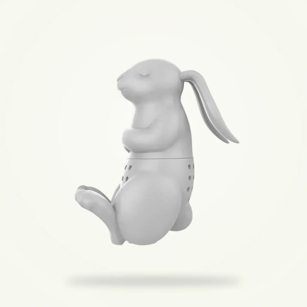 Rabbit Tea Infuser, Silicone Loose Leaf Strainer, product photo on a plain background