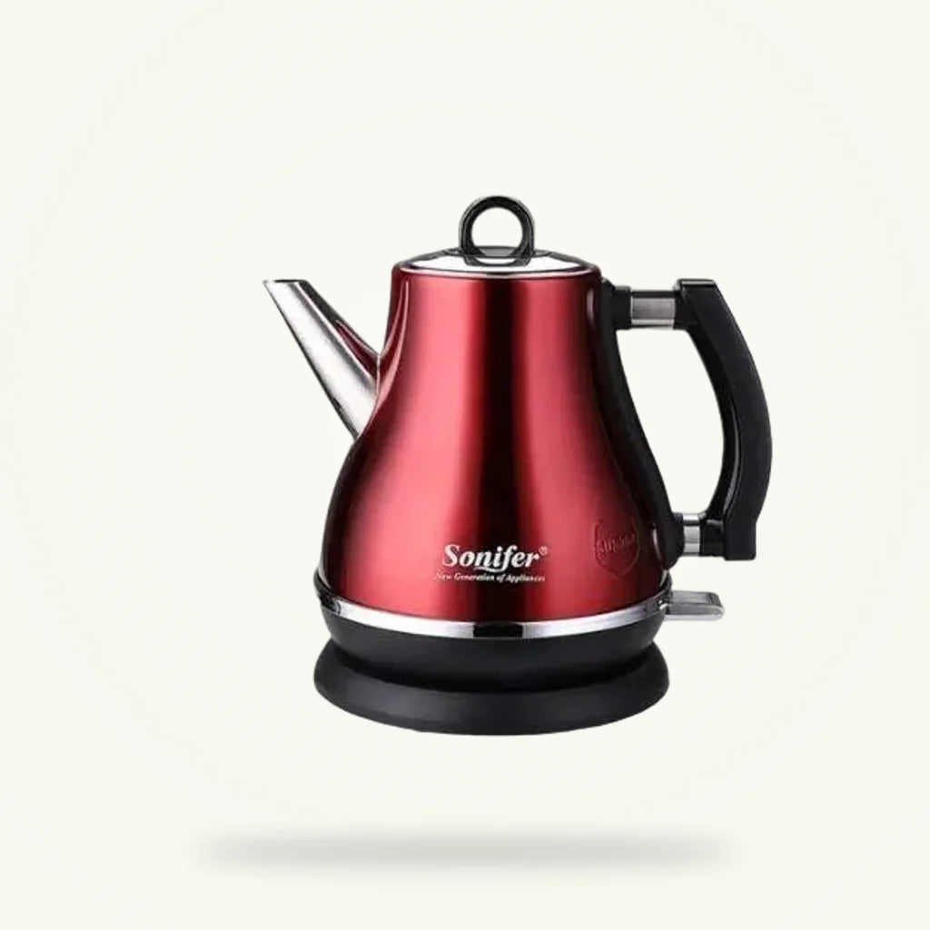 Red Electric Kettle 1 Liter, product photo on a plain background