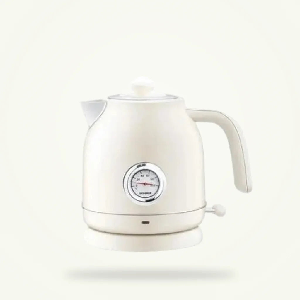 Retro White Electric Kettle 1.7L, 1800W, product photo on a plain background