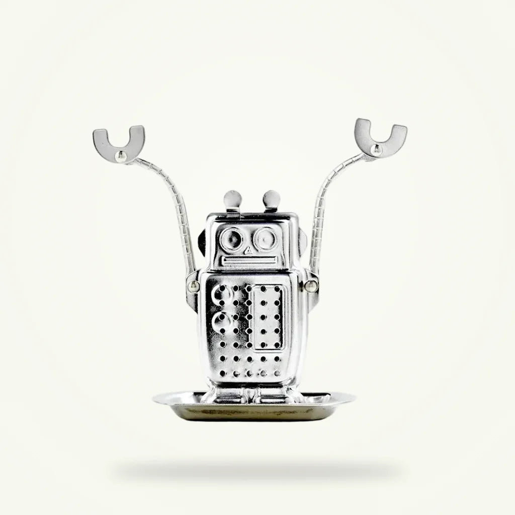 Robot Tea Infuser Stainless Steel - Cute Tea Strainer for Loose Leaf Tea, product photo on a plain background