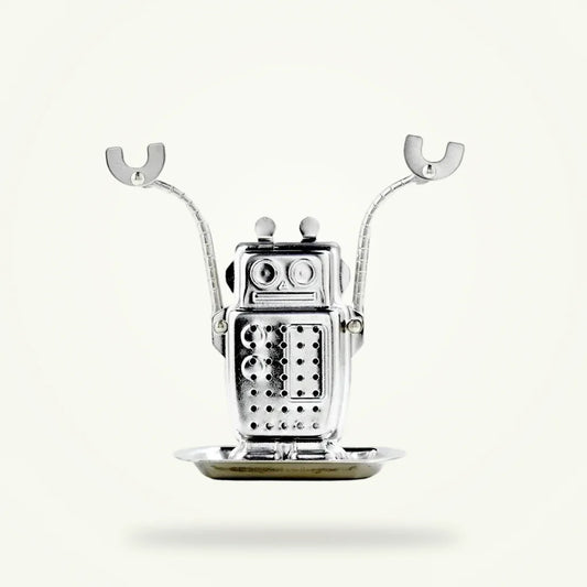 Robot Tea Infuser Stainless Steel - Cute Tea Strainer for Loose Leaf Tea, product photo on a plain background