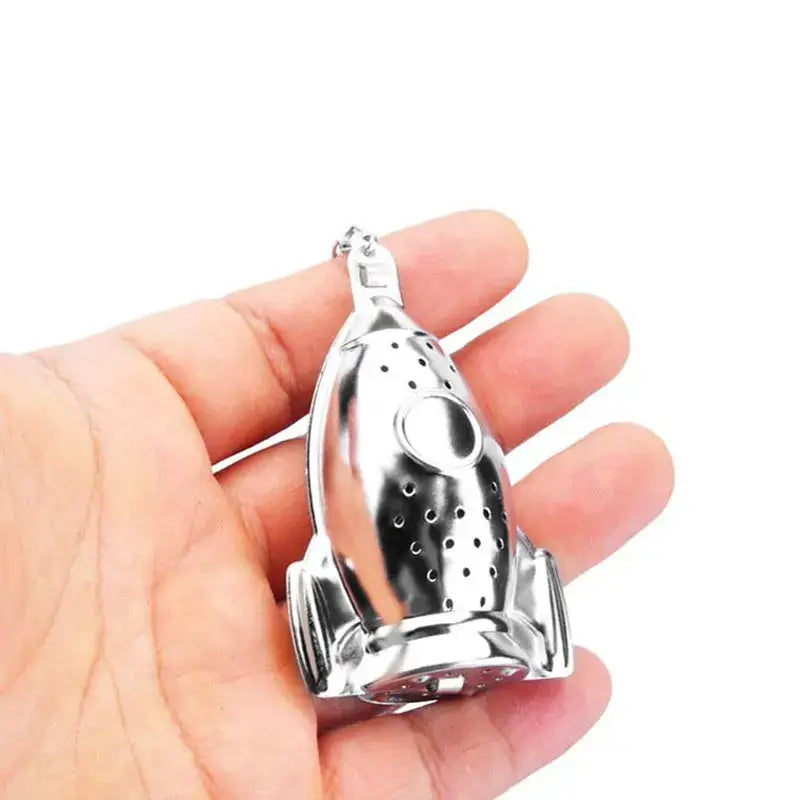 Rocket tea infuser open showing mesh basket