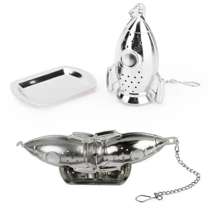 Rocket tea infuser with loose leaf tea