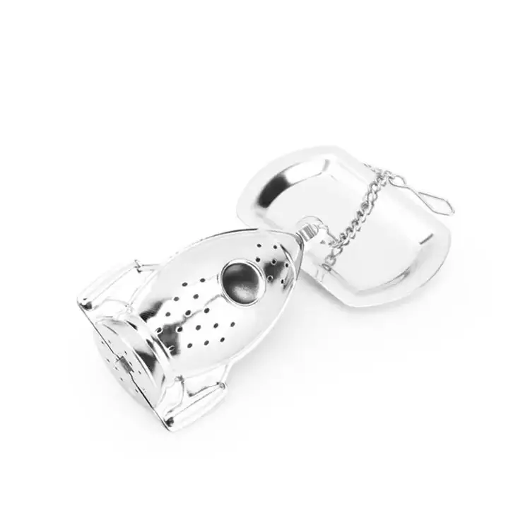 Rocket tea infuser on a saucer