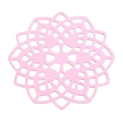 Pink rosette silicone saucer for teacup