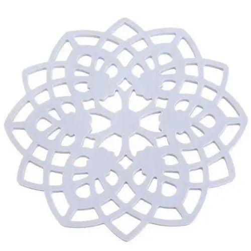 Gray rosette silicone saucer under coffee cup