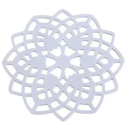 Gray rosette silicone saucer under coffee cup