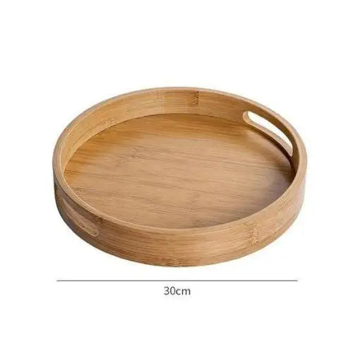 Round bamboo tea tray size comparison