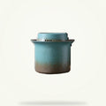 Rustic Green Ceramic Teapot Set with Gaiwan Infuser - 8 Piece