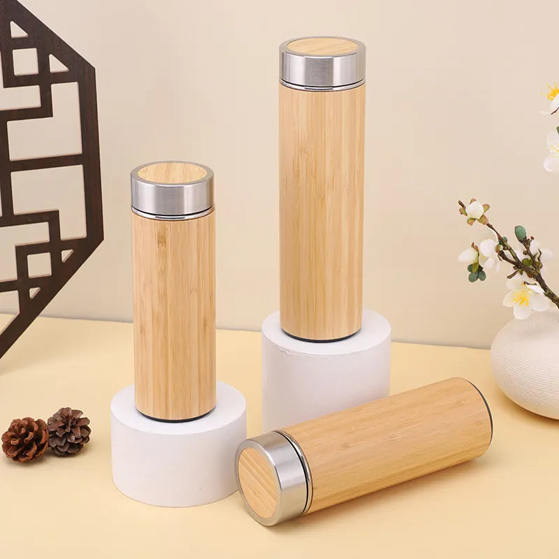 Nordic minimalist bamboo teapot 450ml showing handle and spout detail