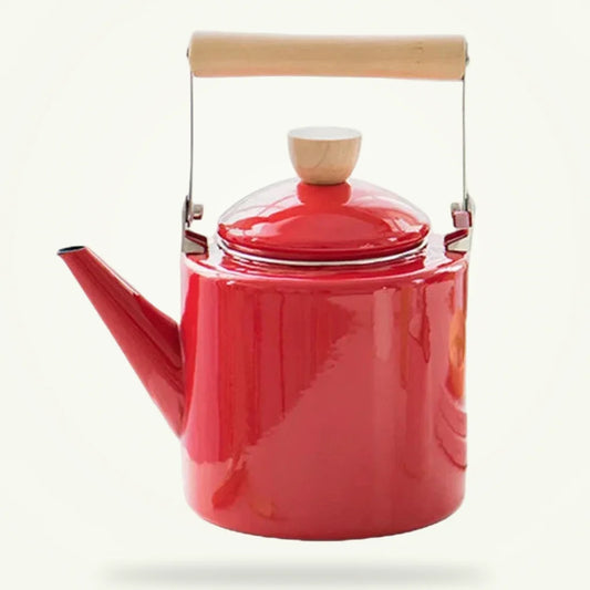 Scandinavian ceramic teapot 2.2L in white, packshot on plain background