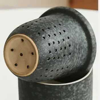 Scandinavian ceramic teapot with flush-fitting lid, top-down view