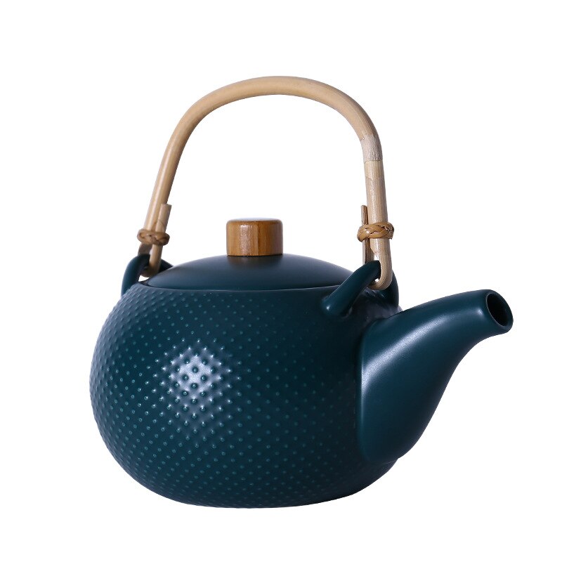 Ceramic hygge teapot 800ml on natural wood surface Scandinavian style