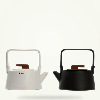 Scandinavian ceramic teapot 800ml in matte Nordic glaze, packshot on plain background