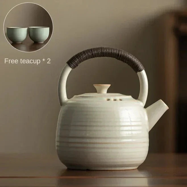 Matte ceramic hygge teapot in minimalist Scandinavian interior, 1L variant