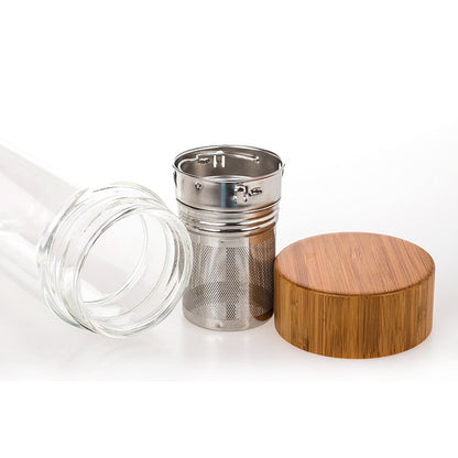 Loose leaf tea steeping inside clear borosilicate glass teapot 450ml
