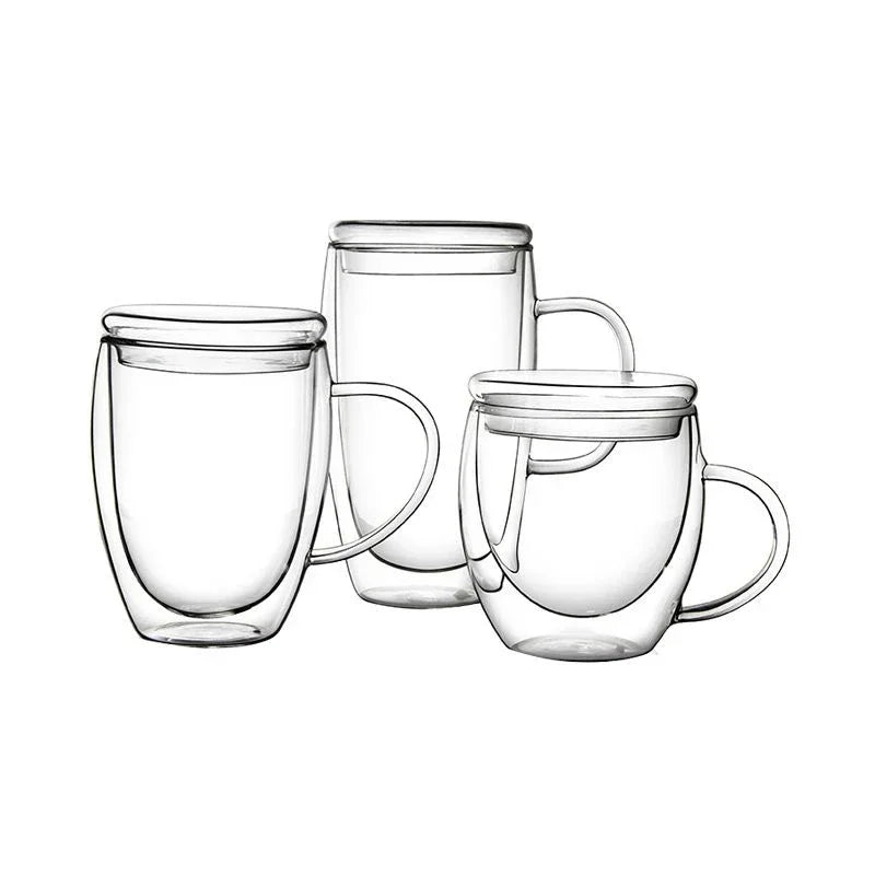 Scandinavian style glass teapot with bamboo lid, loose leaf tea brewing