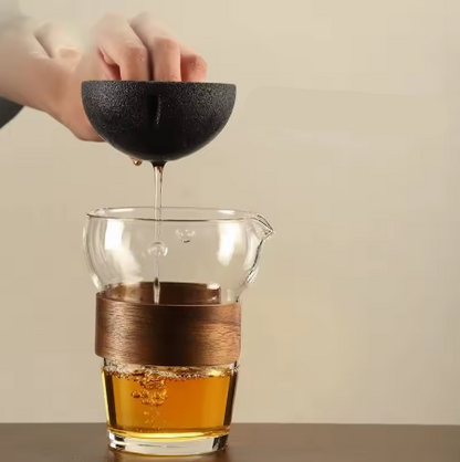 Scandinavian glass teapot 320ml with removable stainless steel filter basket