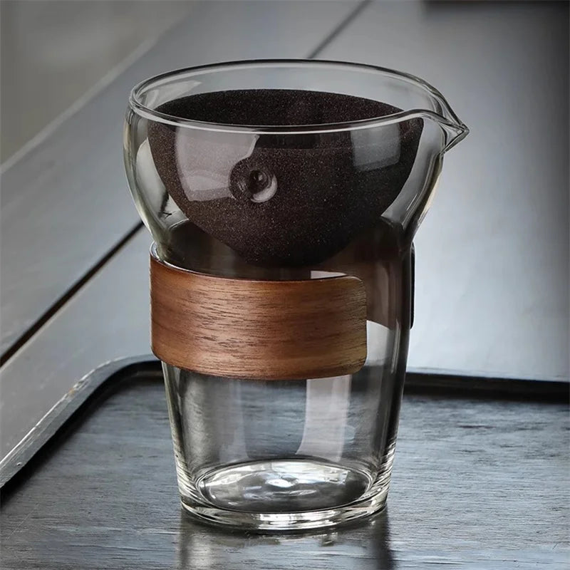 Minimalist glass teapot 320ml clean profile view on neutral background