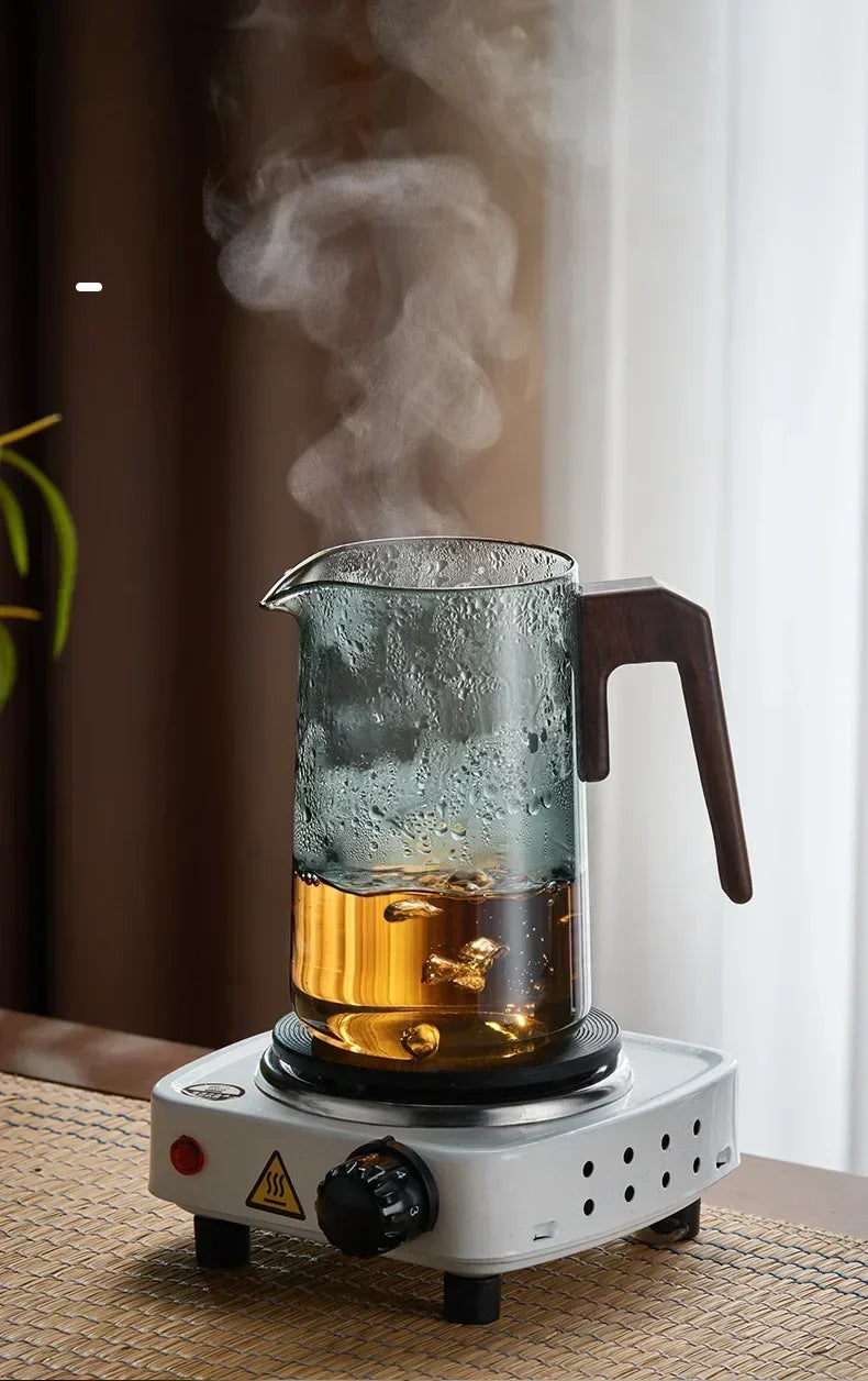 Glass teapot infuser and cup bundle set for loose-leaf tea ritual