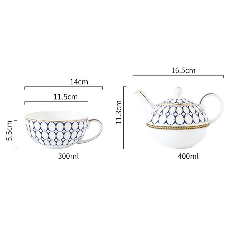 Small Scandinavian teapot 400ml porcelain sized for one mug lifestyle shot