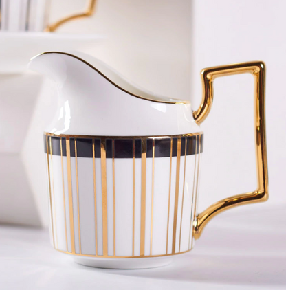 Scandinavian porcelain teapot showing minimalist Nordic profile, side view
